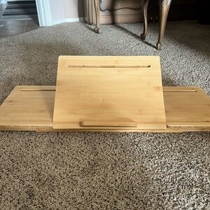 Adjustable Bamboo Laptop/Book Stand for Treadmill - Natural Bamboo